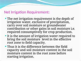 Define Net Irrigation