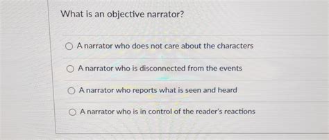 Define Objective Narrator