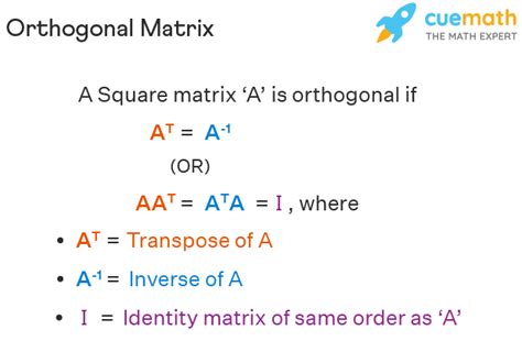 define orthogonal and unitary matrix with example