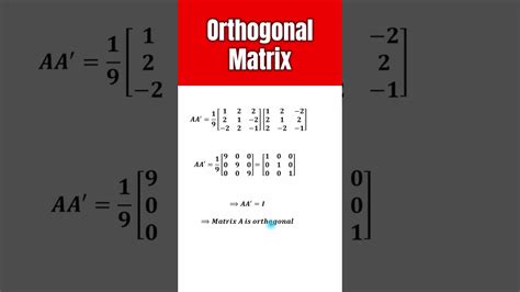 define orthogonal matrix in maths