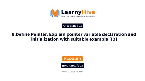 define pointer explain pointer variable declaration and initialization with suitable example