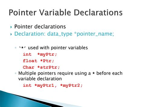 define pointer variable with initialization and declaration with suitable example