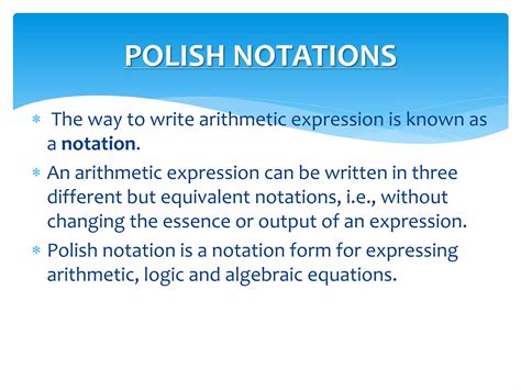 Define Polish Notation In Data Structure