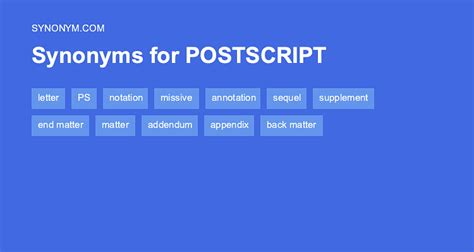 Define Postscript Antonym