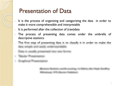 define presentation of data