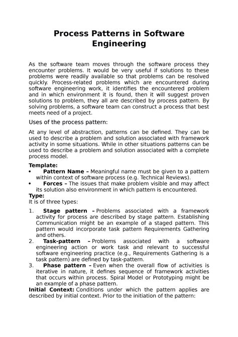 define process pattern in software engineering