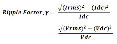 define ripple factor and efficiency of a rectifier