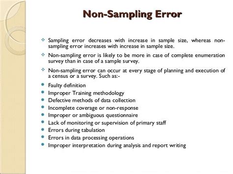 define sampling error and non sampling error