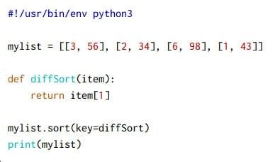 define sort function python