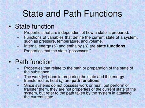 define state function and path function with examples