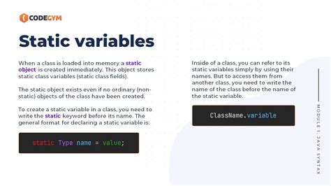 define static variables in java