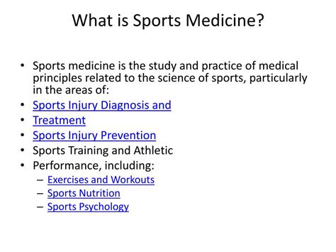 define the term sports medicine