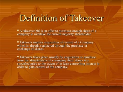 define the term takeover