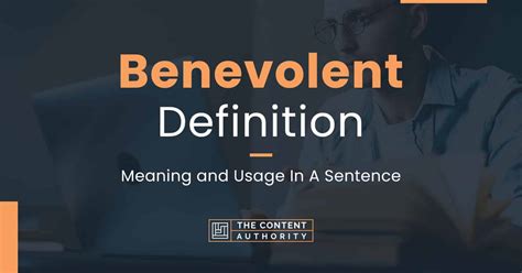 define the word benevolent