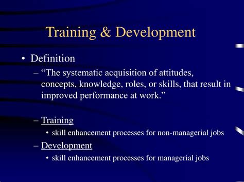 define training and development