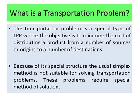 define transportation problem in lpp
