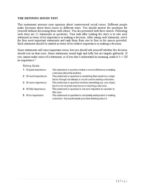 Subject Defining Issues Test Scoring Manual 2023