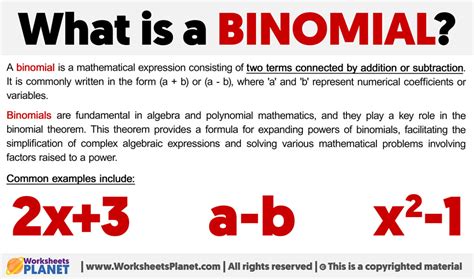 Definition And Example Of A Binomial: Simple Guide