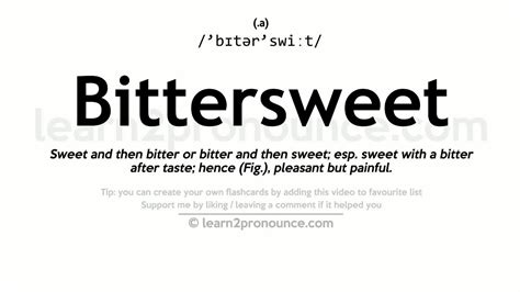 definition bittersweet