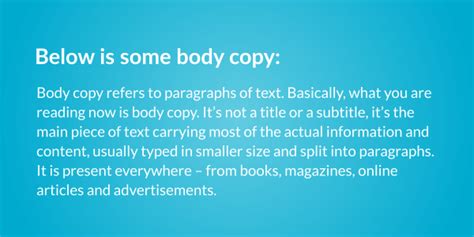Definition Body Copy