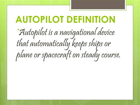 Definition For Autopilot