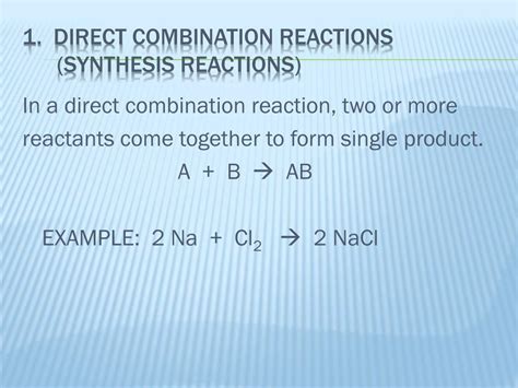 Definition For Direct Combination Reaction