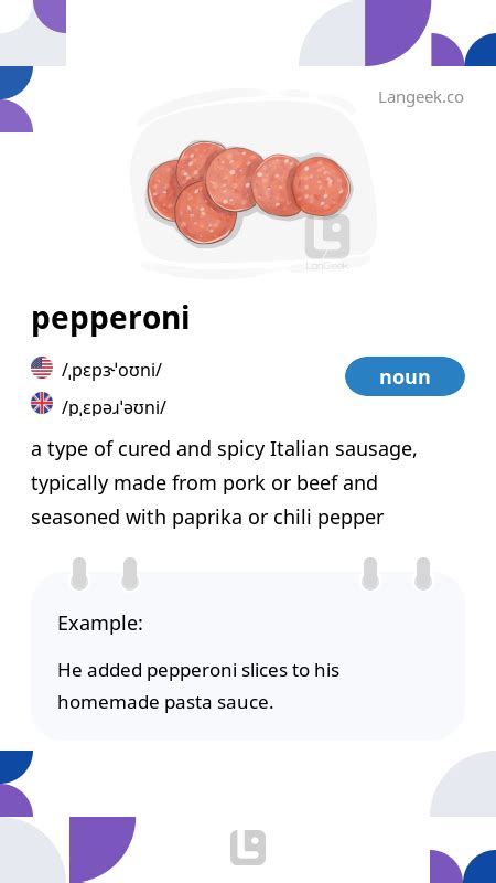 Definition For Pepperoni