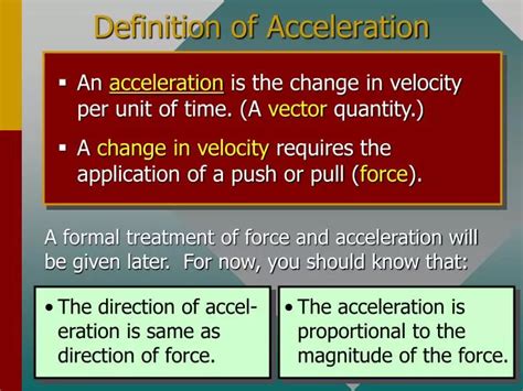 definition of acceleration in science terms