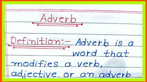 definition of adverb with example class 8