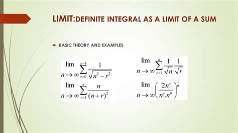 definition of an integral limit