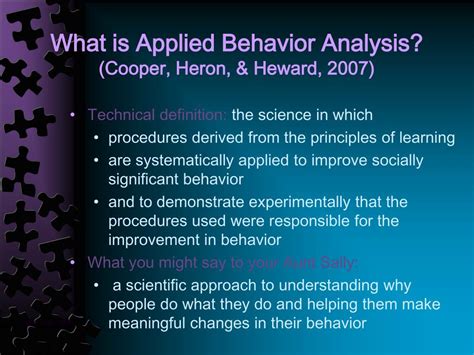 definition of applied behavior analysis cooper