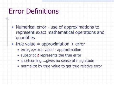 definition of error in mathematics