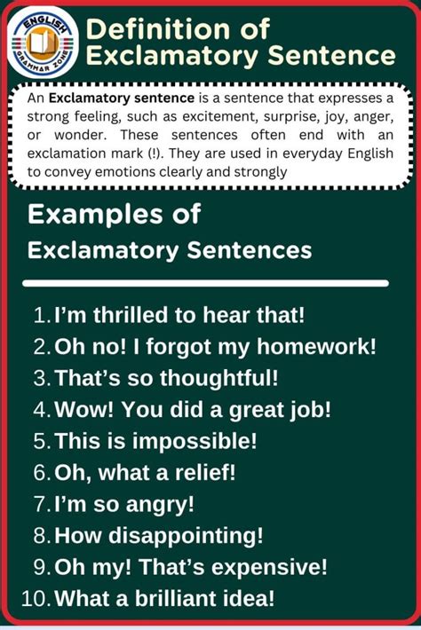 definition of exclamatory sentence with two examples