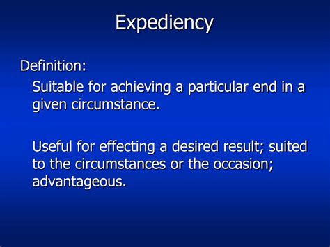 Expedient Definition Made Simple