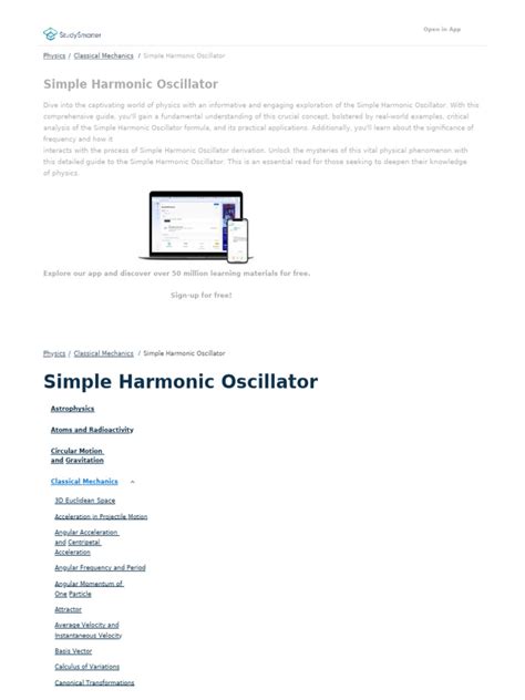 Definition Of Harmonic Oscillator In Physics