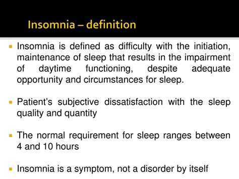 definition of insomnia in psychology