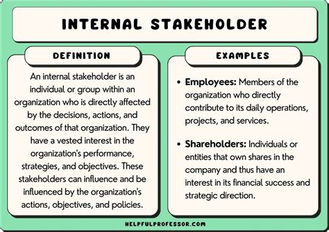 definition of internal stakeholders