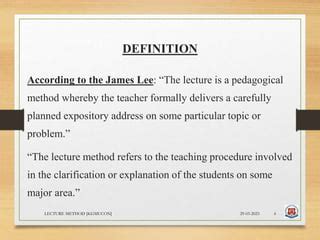 definition of lecture method pdf