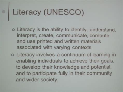 definition of literacy according to unesco