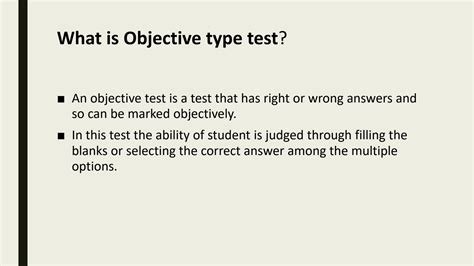definition of objective type test