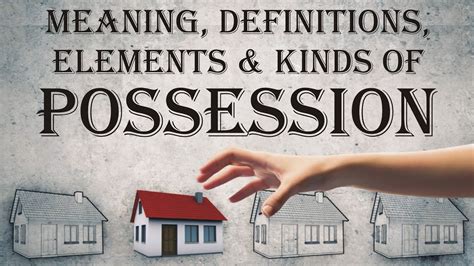 definition of possession in law
