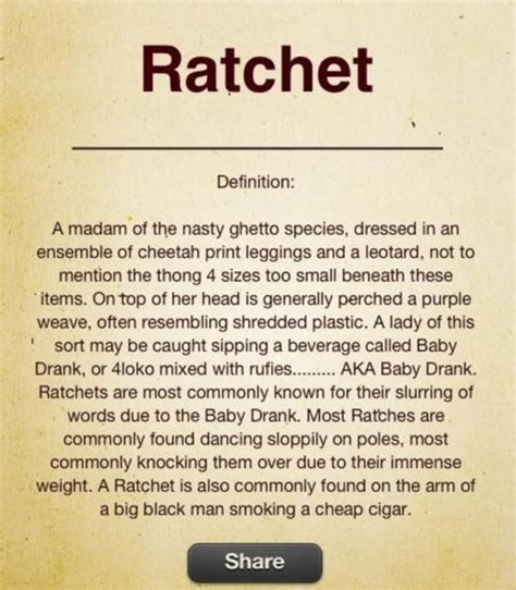 definition of ratchet slang term