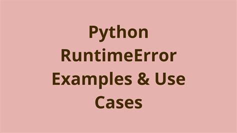 definition of runtime error in python
