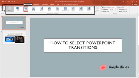definition of slide transition in powerpoint