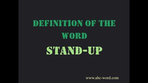 definition of stand up