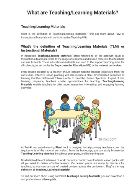 Definition Of Teaching And Learning Materials