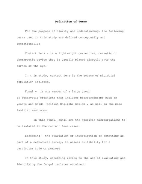 definition of terms in thesis example
