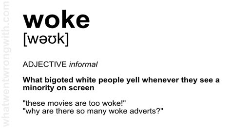 definition of the word woke as an adjective