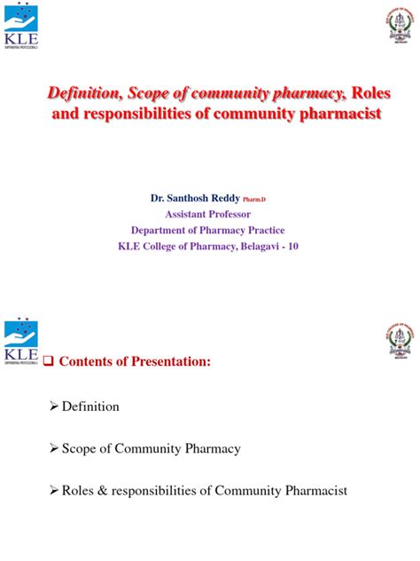Definition Scope Of Community Pharmacy Slideshare