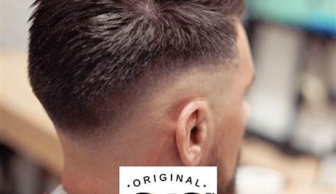 Degrade Bas A Blanc Cheveux Court Short Pompadour + Design + Low Skin Fade Coiffure Homme